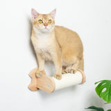 PETOMG Poste rascador para gatos, estante de pared para gatos, muebles de pared para gatos | Madera de caucho