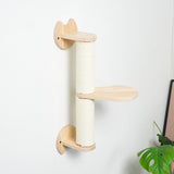 PETOMG Poste rascador para gatos, estantes de pared para gatos, paseos para gatos | Madera de caucho