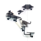 Smoky Rubber Wood Cat Perch | Premium Wall-Mounted Cat Shelves | Bundle Set