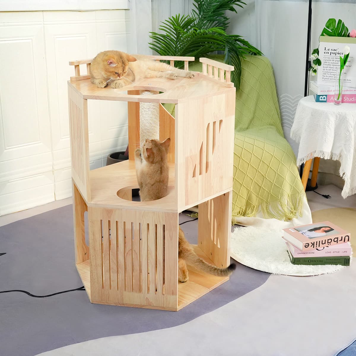 Modern Cat Furniture, Cat House(Hollow Hexagonal Prism)