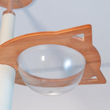 PETOMG Árbol para Gatos de Madera de Goma del Piso al Techo, sin Perforaciones, Altura Ajustable (230 cm - 280 cm)