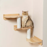 PETOMG Cat Shelves, Cat Wall Bed, DIY Cat Shelves | Cat Wall Mounted Set | Rubberwood