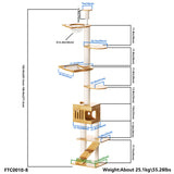 PETOMG Adjustable Floor to Ceiling Cat Tree | Modern Cat Tower for Large Cats (90.6'' - 110.2'')