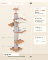 Square-Post Floor-to-Ceiling Cat Tree