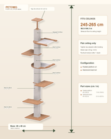 Square-Post Floor-to-Ceiling Cat Tree