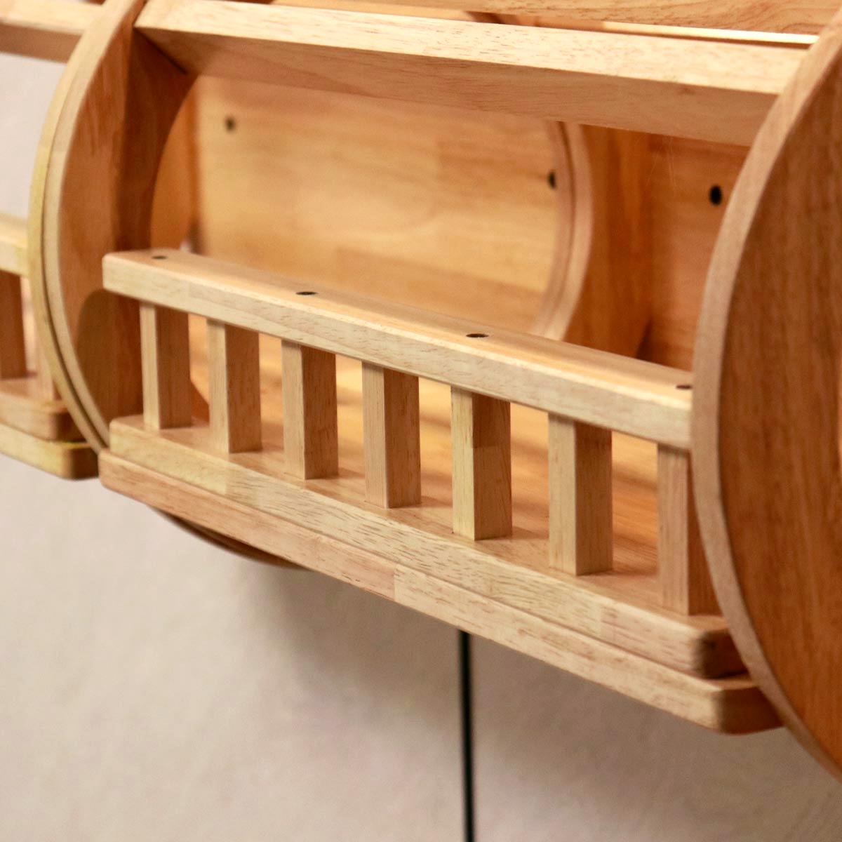 Modular Wall Cat Tunnel | Open Cat Shelf | Rubberwood Cat Wall Furniture