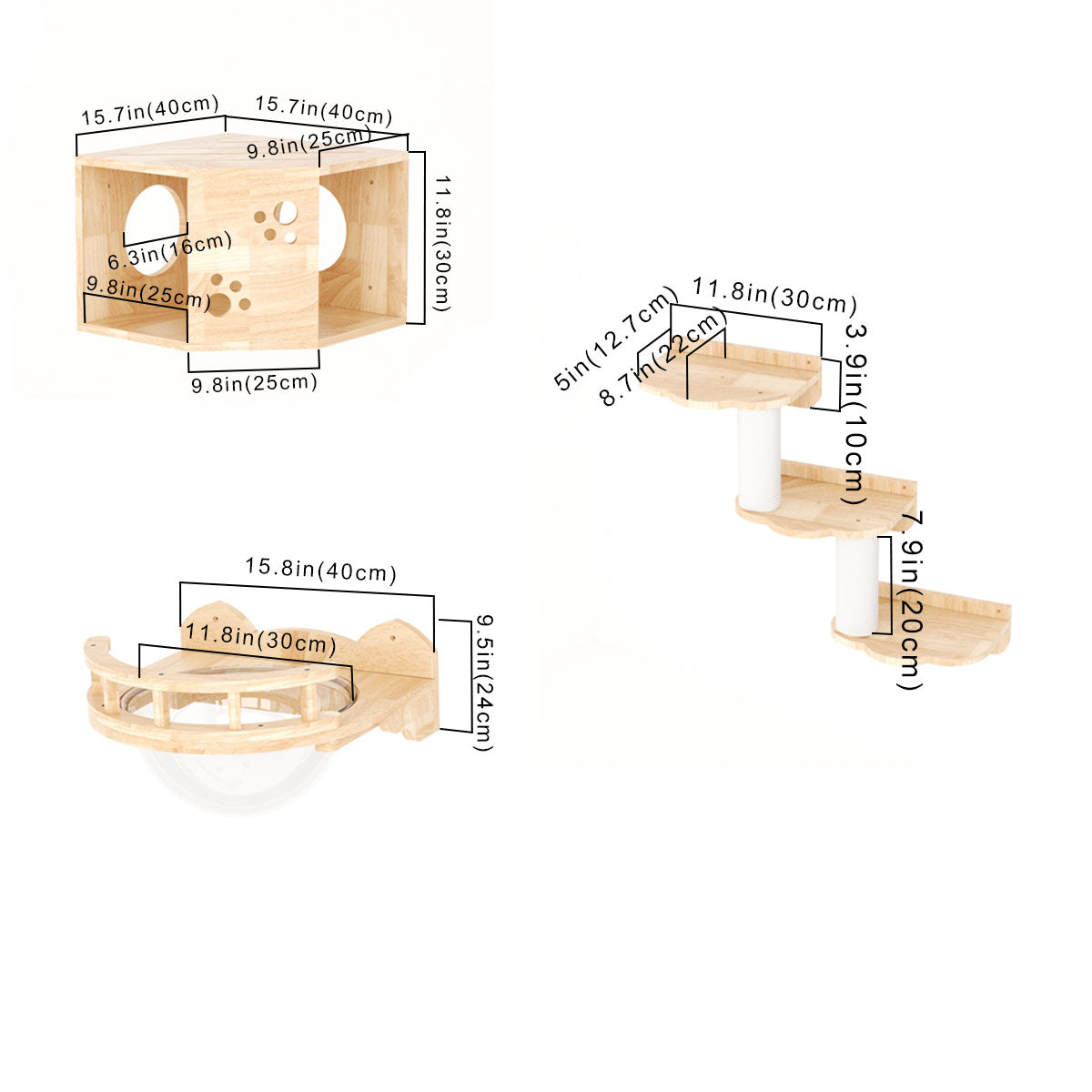 Percha para gatos, cama para gatos montada en la pared (esquina)