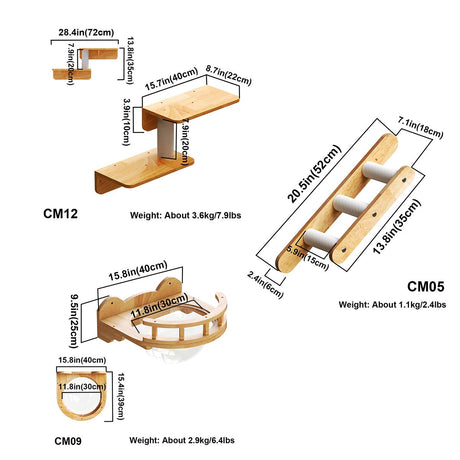 Cat Shelves Set, Cat Wall Furniture