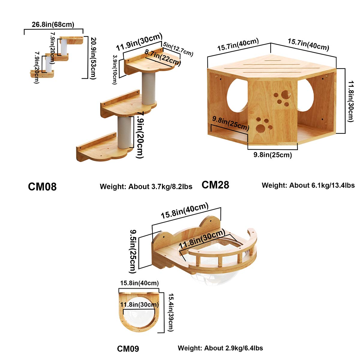 Cat Perch, Wall Mounted Cat Bed (Corner)