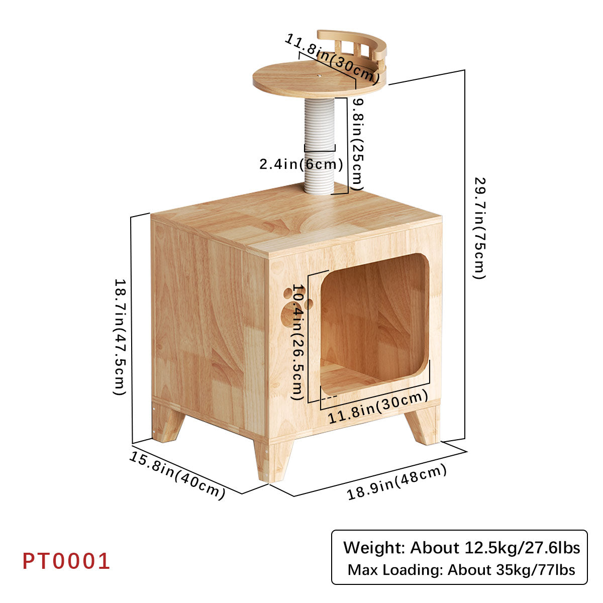 Cat House, Cat Condo, Stylish Cat Bed 18.9''*15.7''*29.5''