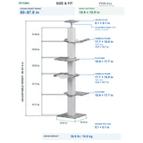 PETOMG Árbol para Gatos de Piso a Techo, Madera de Caucho, sin Perforaciones, Altura Ajustable (230 cm - 280 cm)