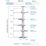 PETOMG Árbol para Gatos de Piso a Techo, Madera de Caucho, sin Perforaciones, Altura Ajustable (230 cm - 280 cm)