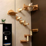 Wall-Mounted Cat Climbing Set | Sturdy Sisal Scratching Posts | Space-Saving Modular Design |Corner Climbing Design