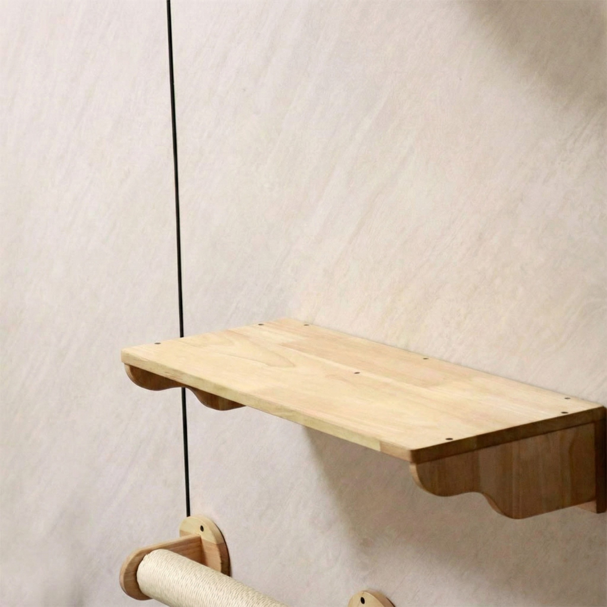 Hexagonal Wall-Mounted Cat Furniture Set | Stylish Modular Design | Sturdy Sisal Scratching Post | Ideal for Multi-Cat Homes