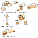 Hexagonal Wall-Mounted Cat Furniture Set | Stylish Modular Design | Sturdy Sisal Scratching Post | Ideal for Multi-Cat Homes