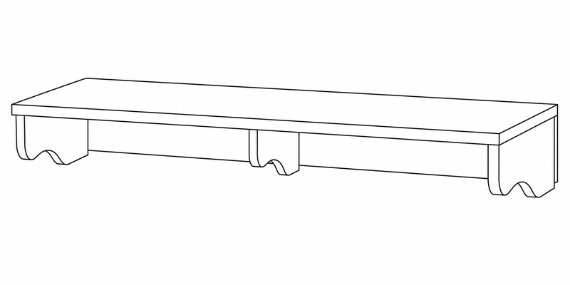 CM27 long wall perch simplified line illustration, front view with a slight side angle
