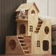 Rubberwood Cat House, Cat Condo (Castle Style) 30.1''*20''*39.4''