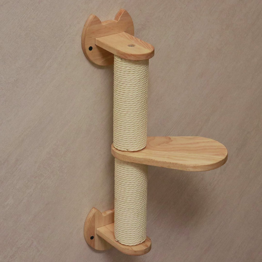 PETOMG Poste rascador para gatos, estantes de pared para gatos, paseos para gatos | Madera de caucho