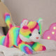 Glow Guards 13" Light up Musical Rainbow Cat Stuffed Animal,LED Night Light Glowing Singing Snuggle Kitty Plush Toy Glow in The Dark,Christmas Birthday Gifts for Toddlers Kids Children