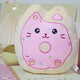 12" Sprinkle Donut Plush Pillow, Pink Cat Plush Kitten Stuffed Animal Squishy Plush Toy Cat Throw Pillow Donut Party Supplies Decorations for Kids Girls