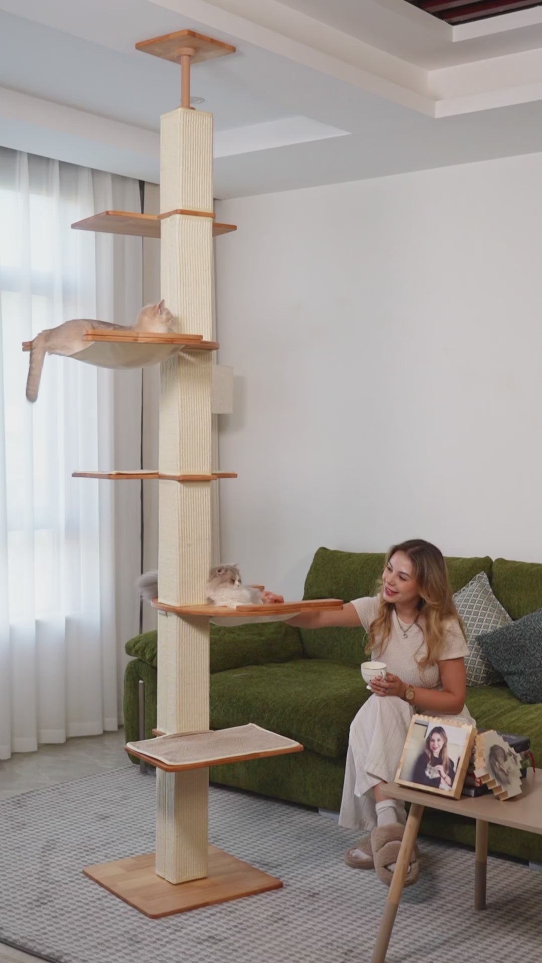 Square-Post Floor-to-Ceiling Cat Tree